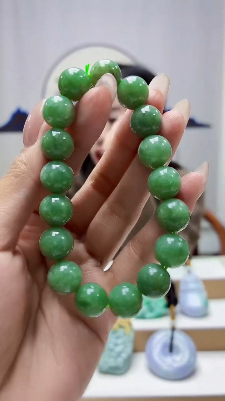 未镶嵌定制翡翠4852MM-毛货手串36