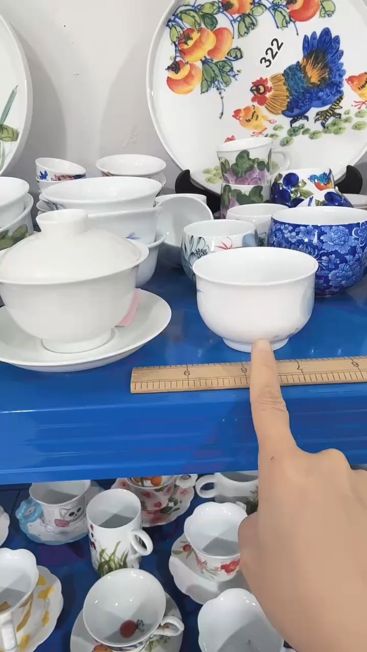 其他水*座景德镇高温瓷（玉泥三才盖碗加炉式杯）