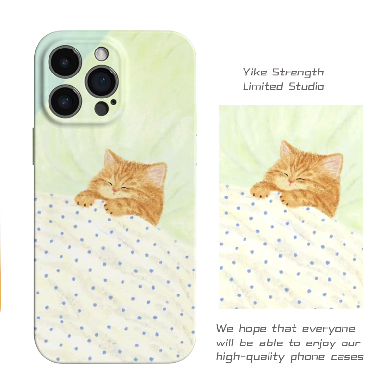 睡眠小橘猫菲林壳软壳适用iphone苹果16pro可爱小米15 VIVO华为