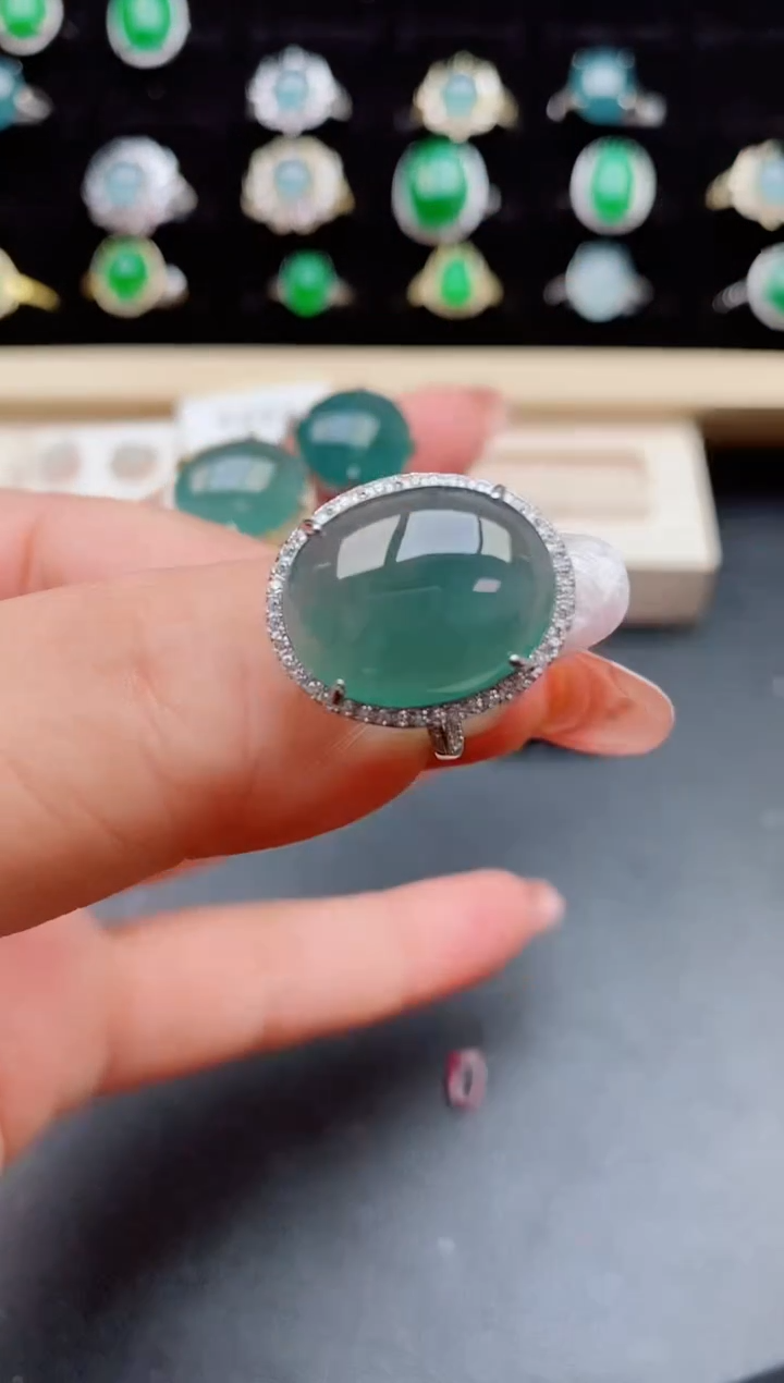 【闪购商品】翡翠戒指银S925镶嵌312312