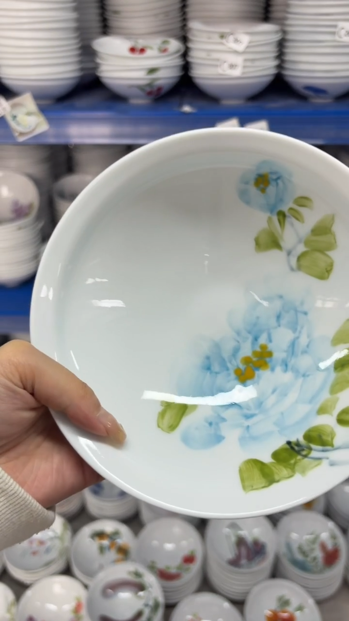 瓷片景德镇高温陶瓷食品级手绘釉中彩-大斗笠碗