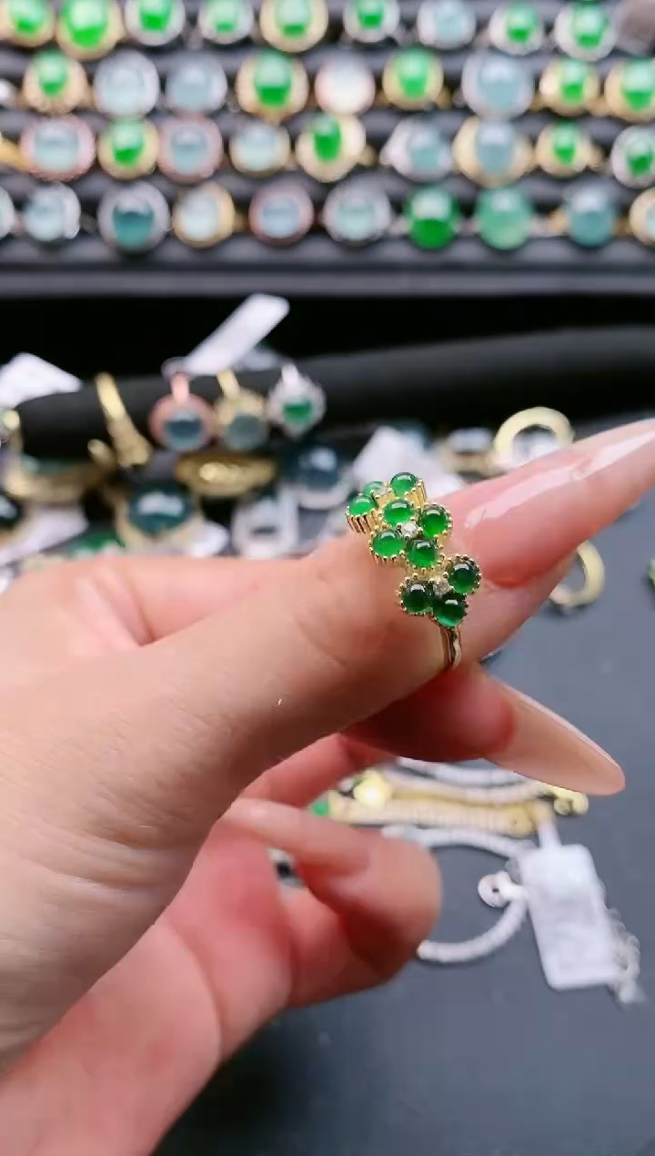 【闪购商品】翡翠戒指银S925镶嵌1111111