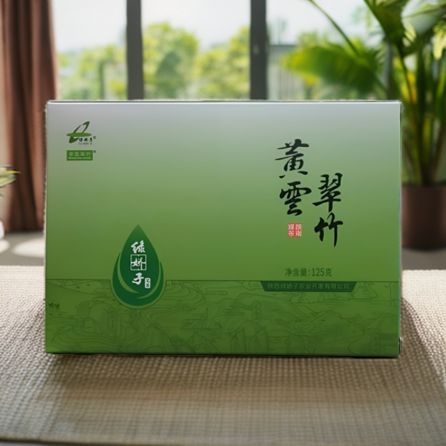 【2025年新茶上市】绿娇子牌汉中春季绿茶特级黄云翠竹125g卡纸盒装