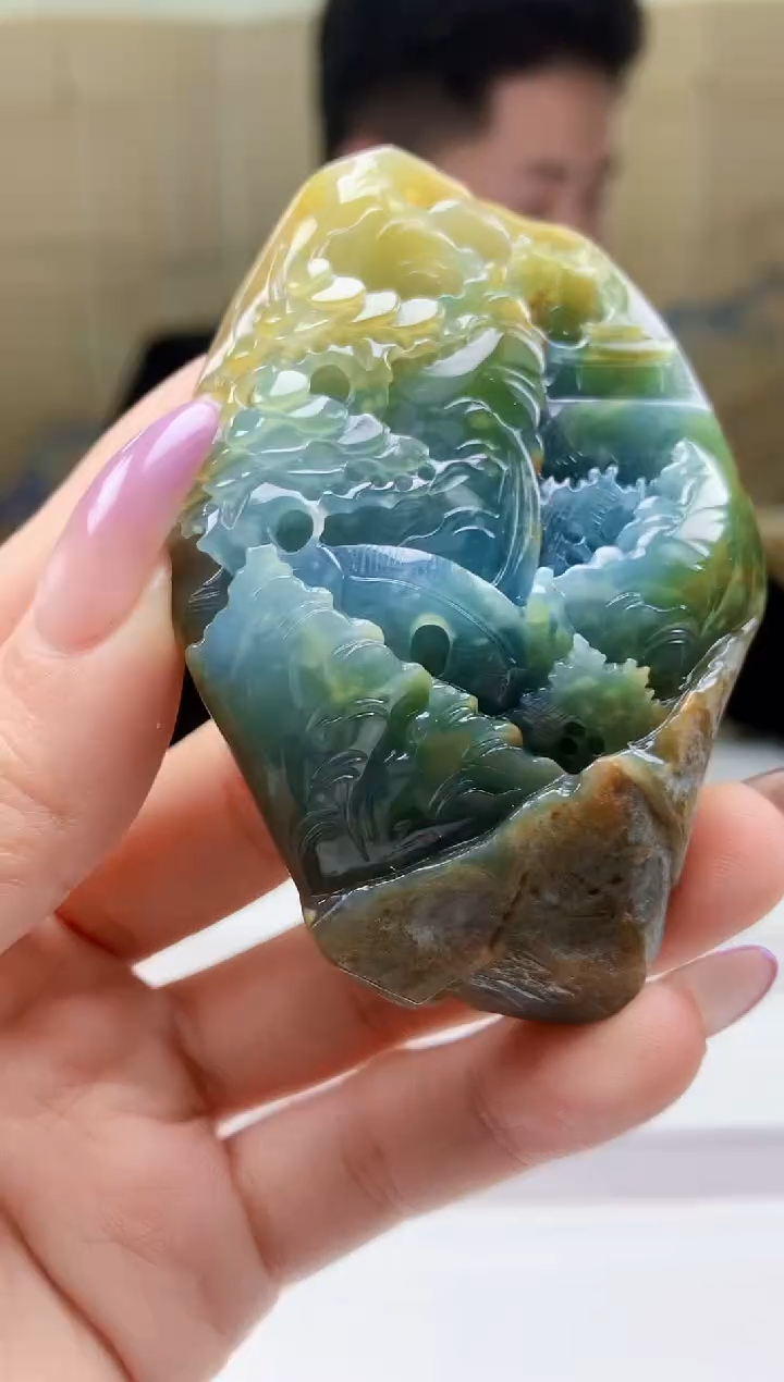 【闪购商品】定制翡翠未镶嵌4917ty-毛货挂件388