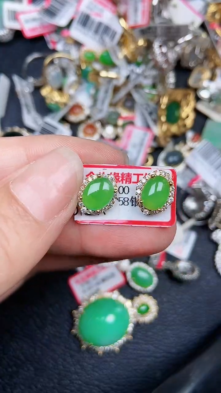 颈饰银S925镶嵌翡翠29