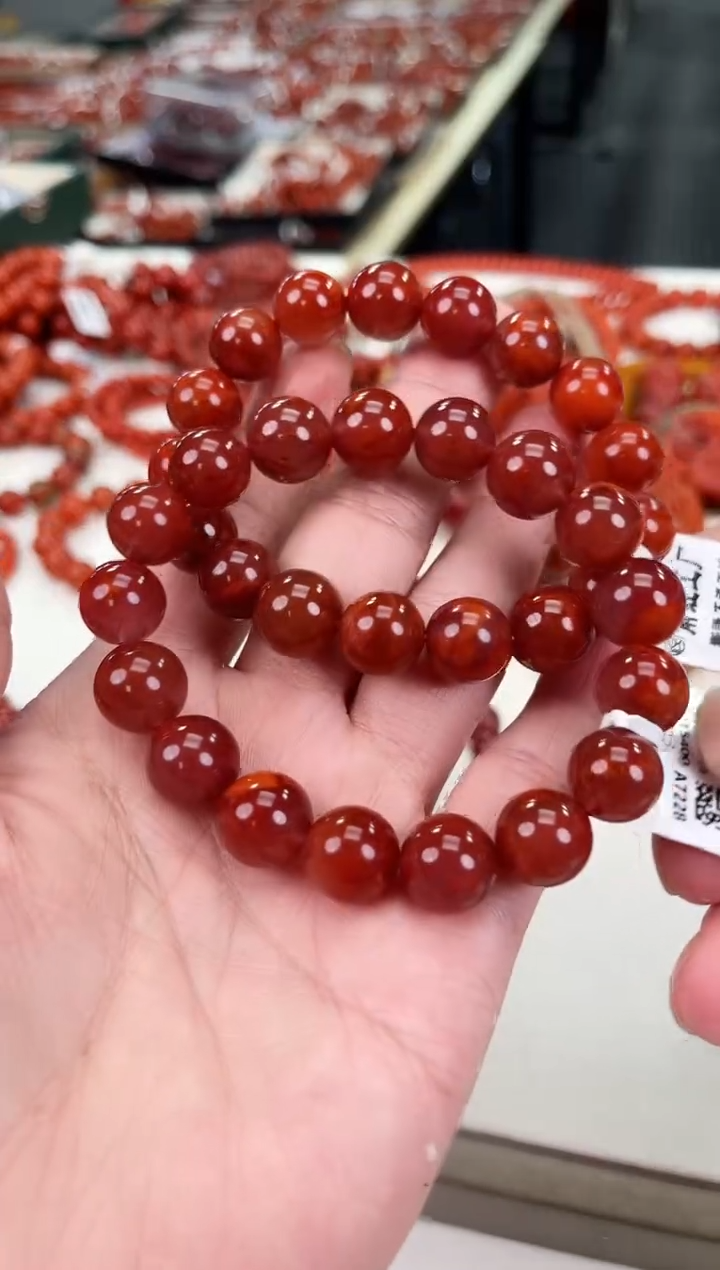 南红玛瑙瓦西手串12+未镶嵌（多样式发其一）