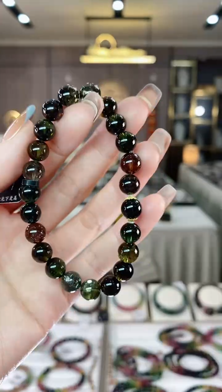 【闪购商品】碧玺单圈手串8mm+未镶嵌一物一证dan