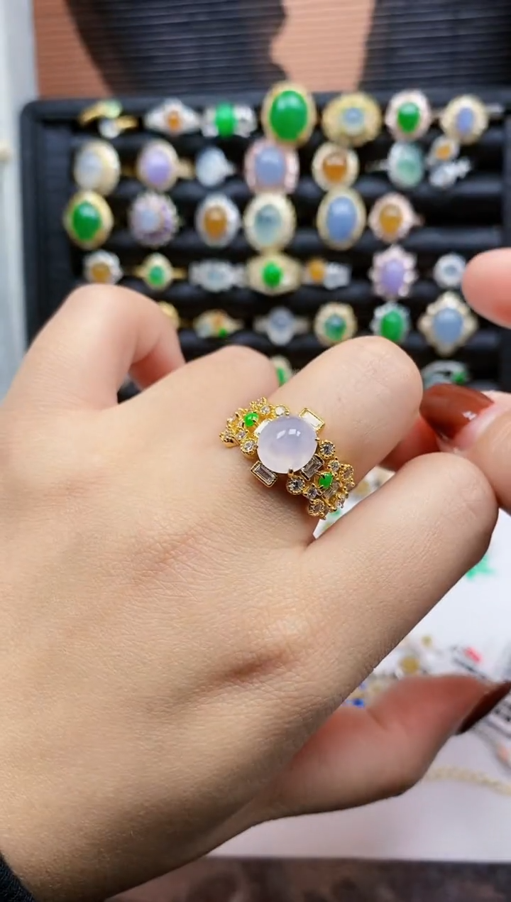 银S925镶嵌戒指翡翠441