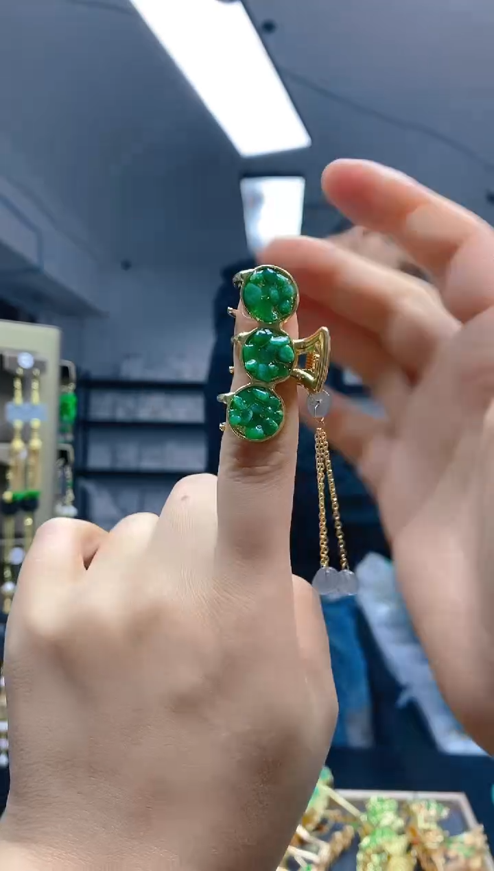 【闪购商品】翡翠耳饰合金0356翡翠发簪