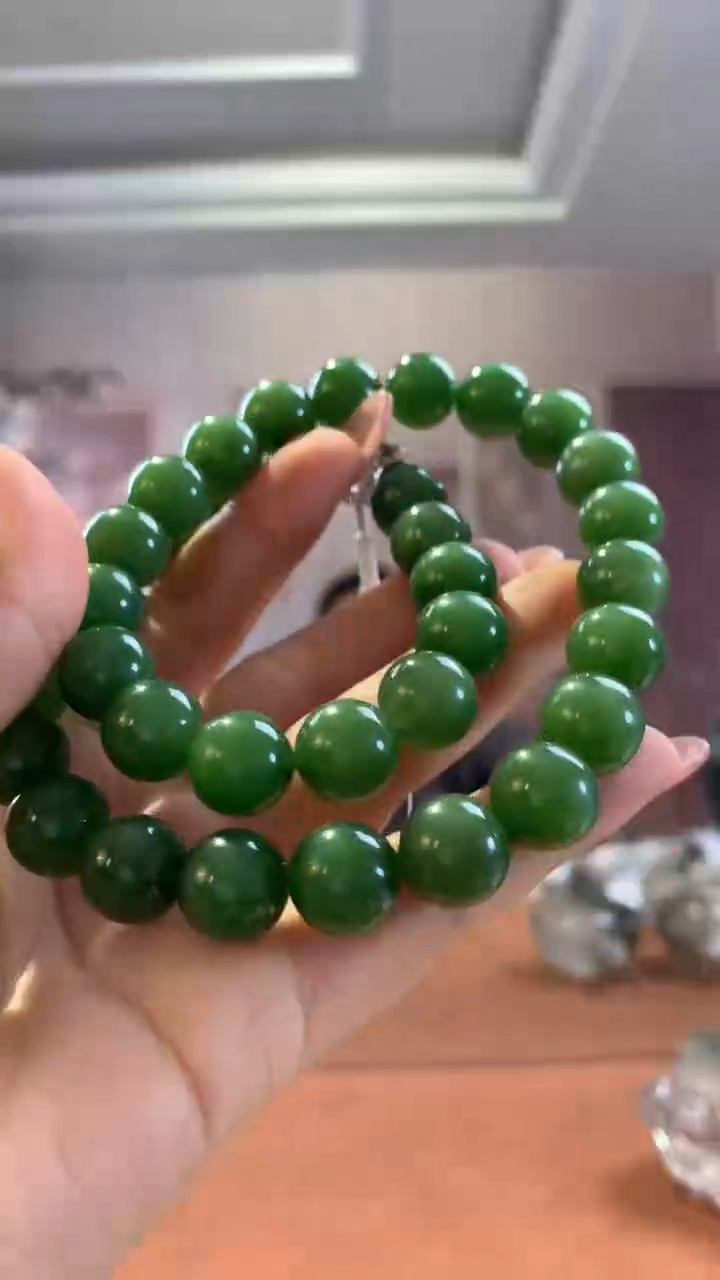 【闪购商品】和田玉项链未镶嵌碧玉满绿项链