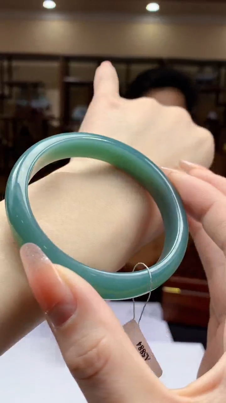 【闪购商品】定制翡翠未镶嵌1002ry-毛货手镯60圈38