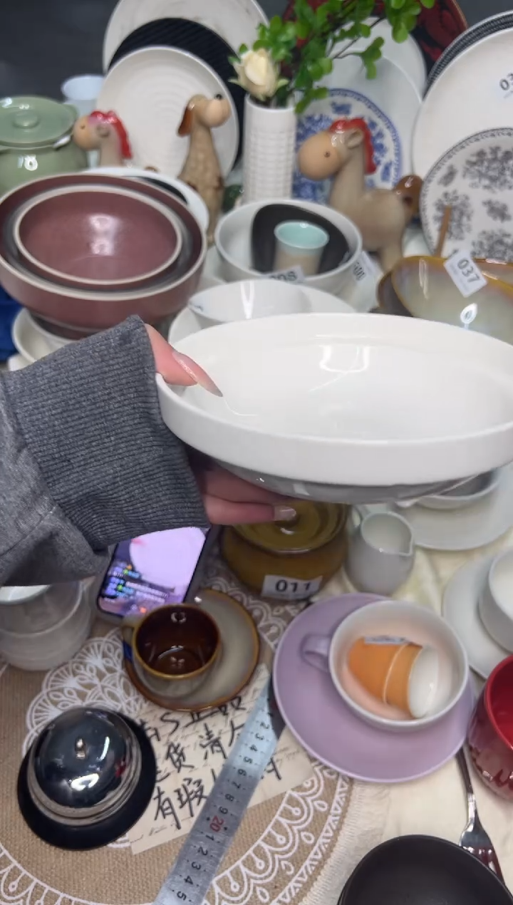 新骨瓷100瑕疵暖白6,5寸折口矮口碗