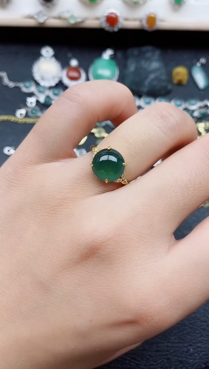 【闪购商品】翡翠戒指银S925镶嵌11111