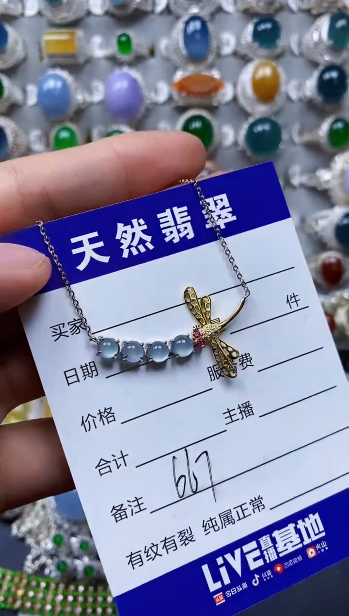 【闪购商品】翡翠颈饰银S925镶嵌0667