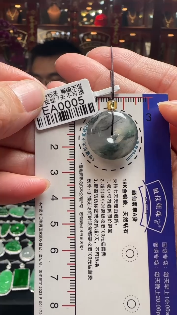 【闪购商品】翡翠颈饰未镶嵌EA0005冰乌鸡平安扣