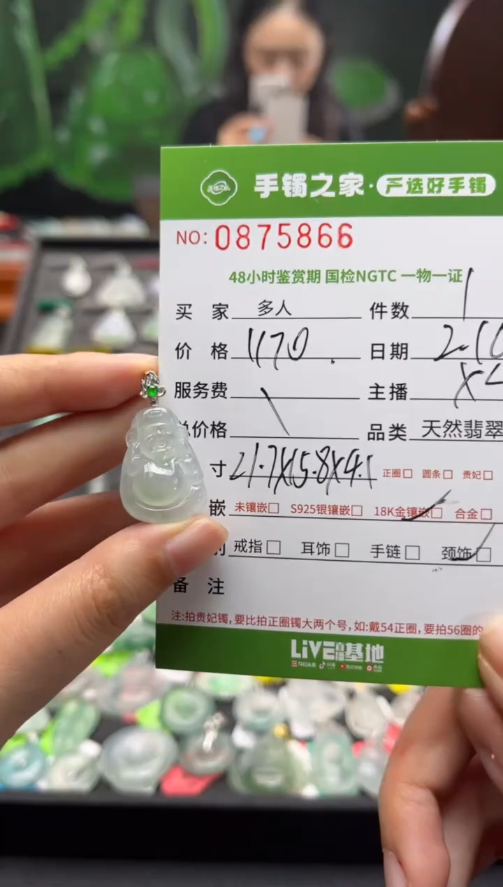 【闪购商品】翡翠颈饰18K金镶嵌多人