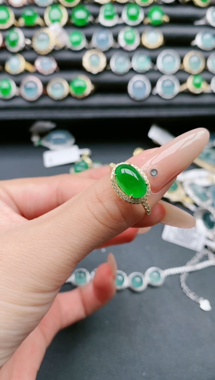 【闪购商品】翡翠戒指银S925镶嵌1111111