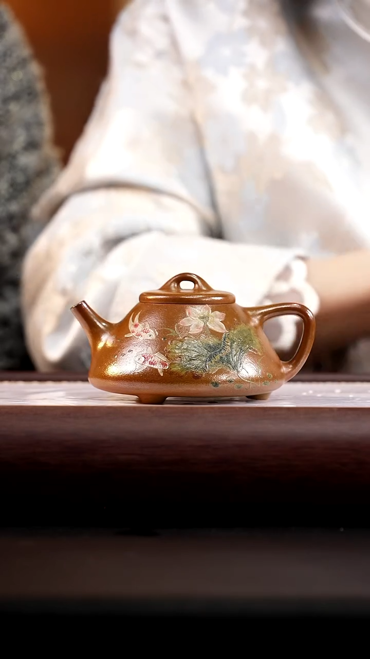 茶壶紫砂柴烧葵黄段泥子冶石瓢