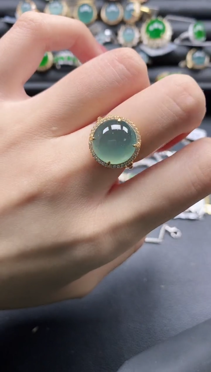 【闪购商品】翡翠戒指银S925镶嵌111111