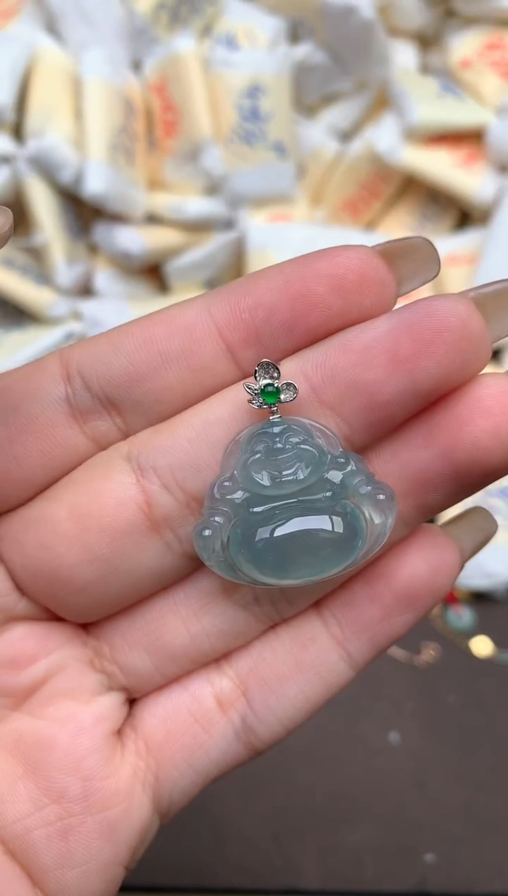 【闪购商品】翡翠挂件18K金镶嵌—