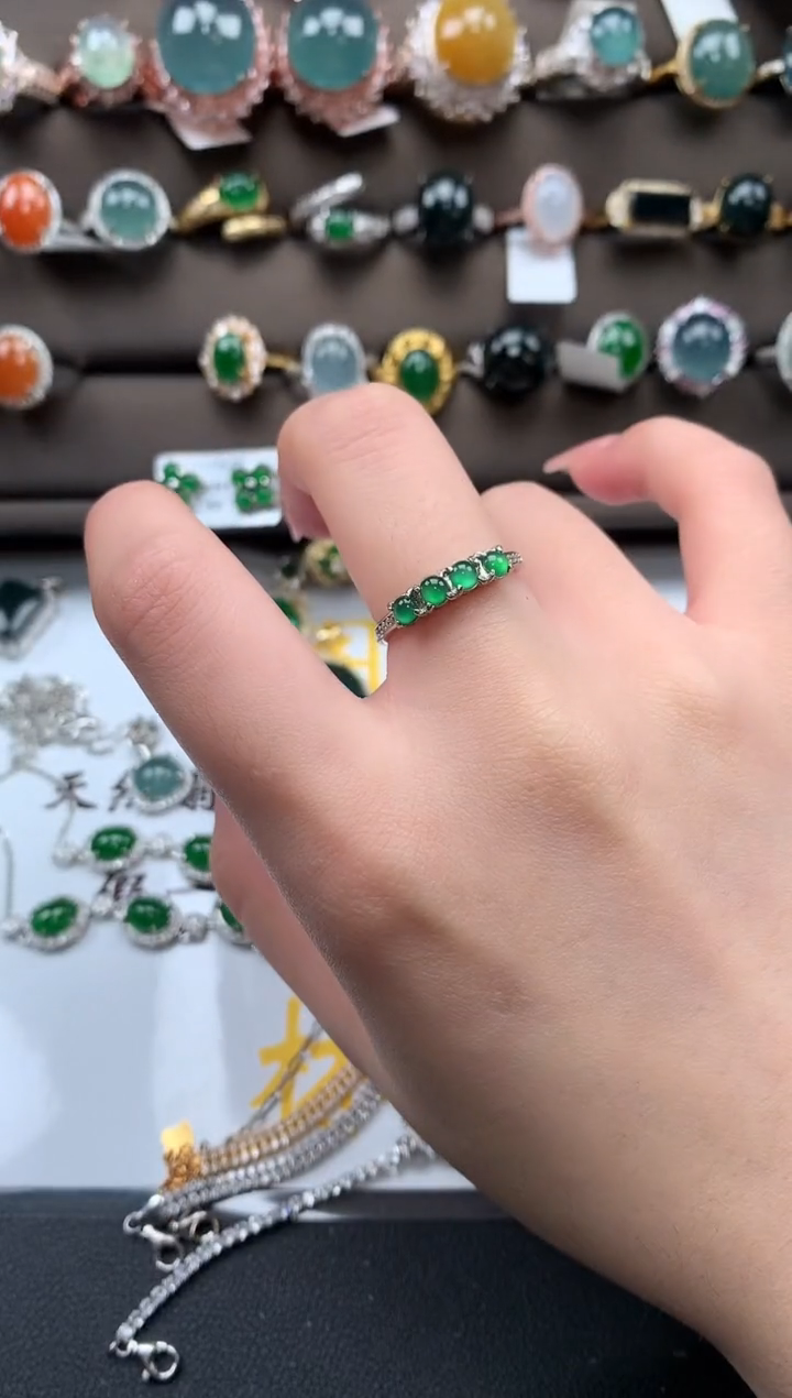 【闪购商品】翡翠戒指银S925镶嵌5214