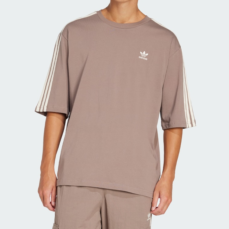 【滔搏联动】adidas阿迪达斯三叶草男女25夏复古摩卡棕短T恤JP1058