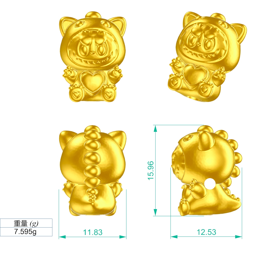 LBC250616003恐龙快打网红卡通串珠石膏模具打金拉布布项链购买