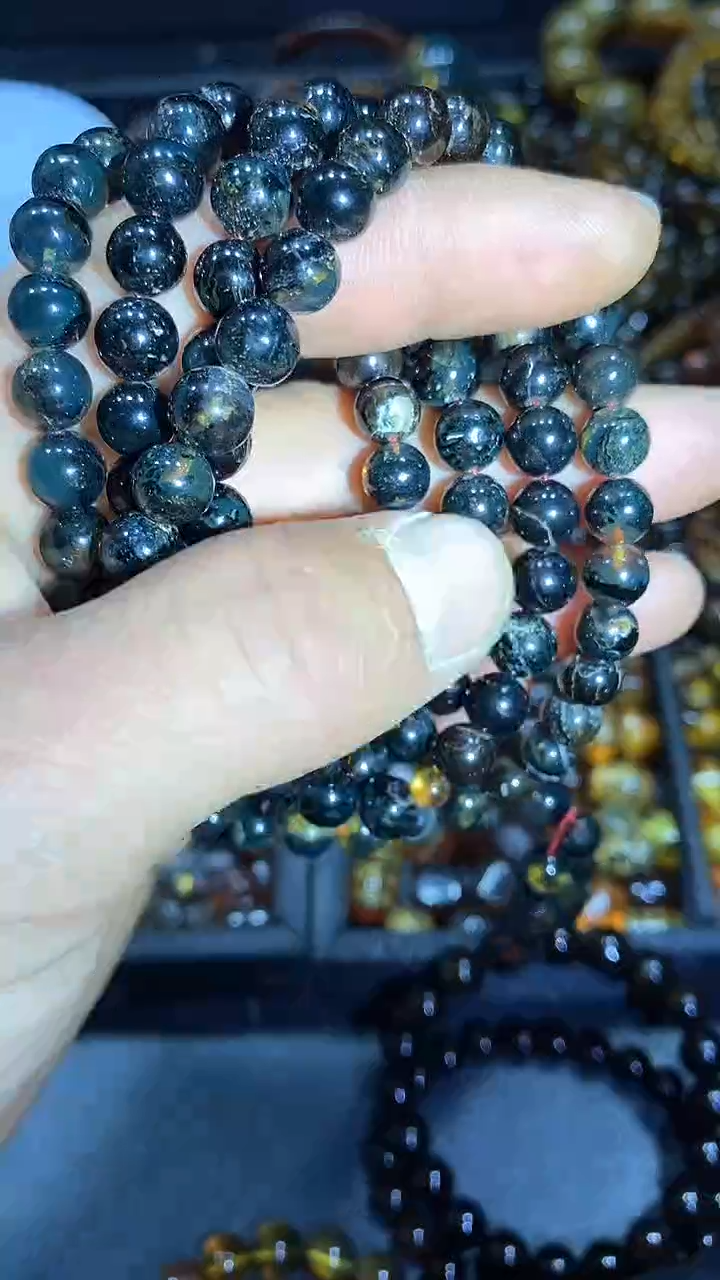 琥珀颈饰未镶嵌天然缅甸琥珀链子7+