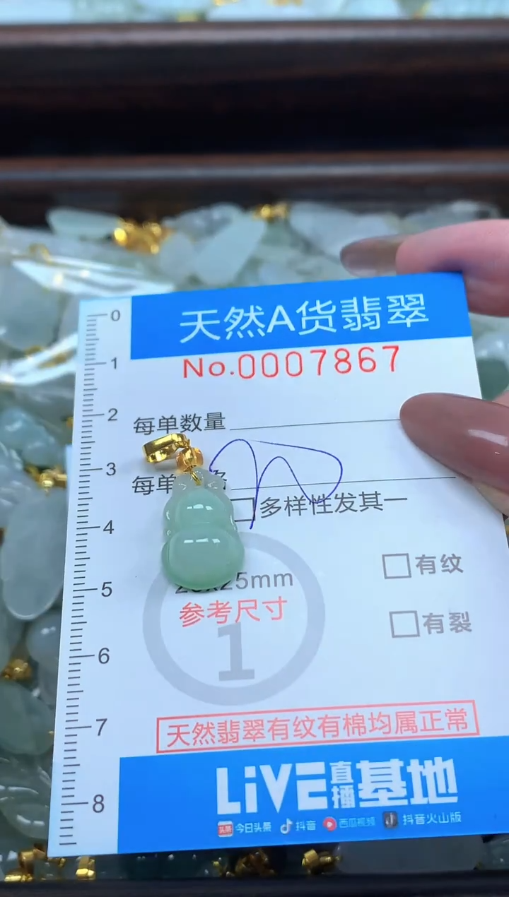 颈饰未镶嵌翡翠净货挂件-7867