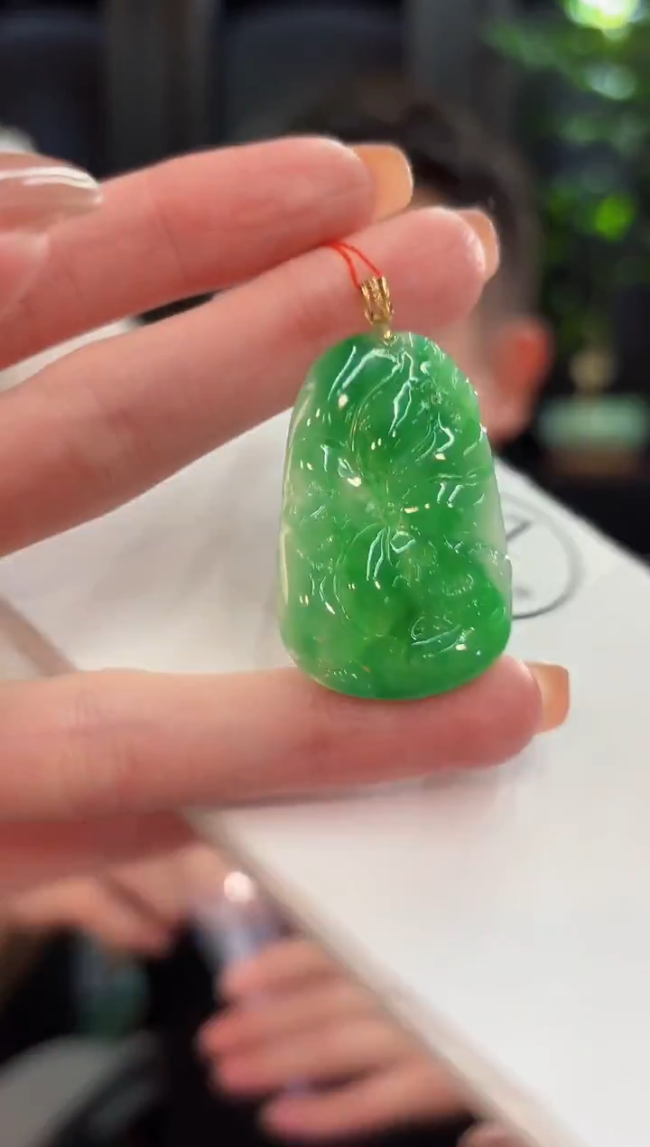 吊坠(不含链)18K金镶嵌翡翠 缅甸A货/支持复检/一件