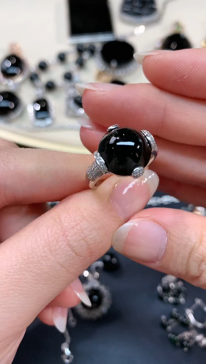 【闪购商品】翡翠戒指18K金镶嵌戒指A222|9999.9