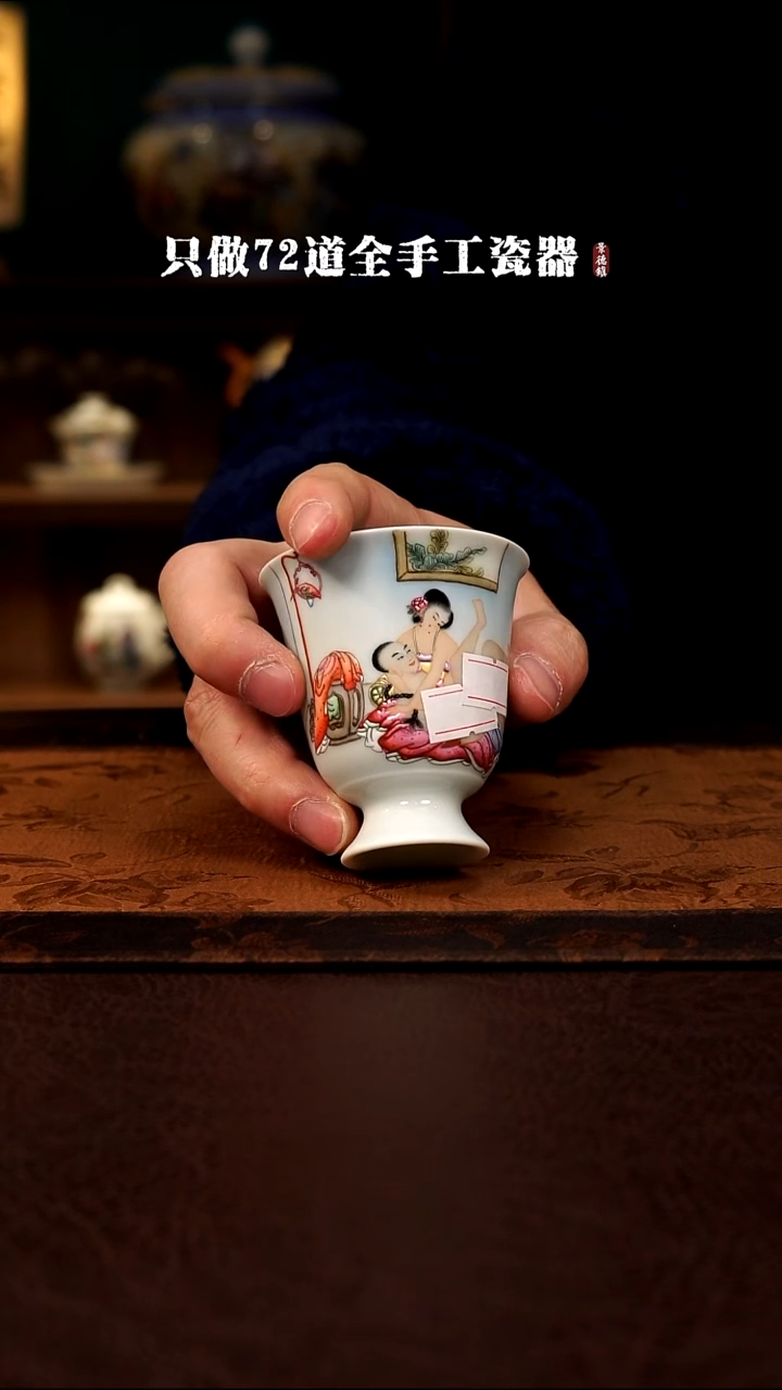摆件陶景德镇现代手工手绘陶瓷