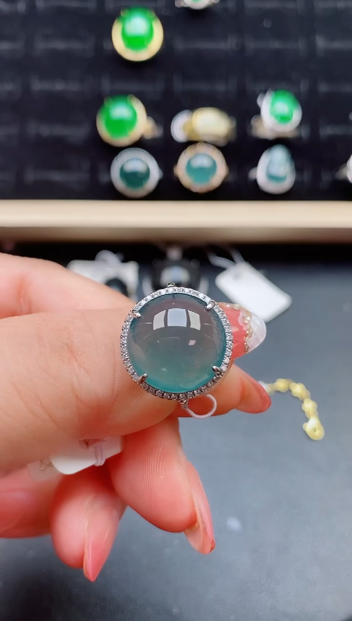 【闪购商品】翡翠戒指银S925镶嵌12112