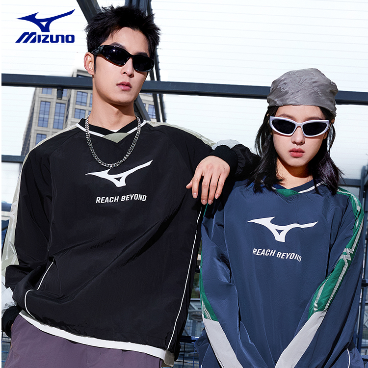Mizuno/美津浓春秋时尚户外速干透气复古运动足球服长袖K2CE53Y3