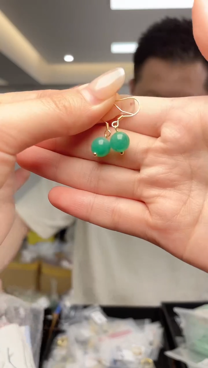 【闪购商品】翡翠耳饰银S925镶嵌（多样性单个发货）