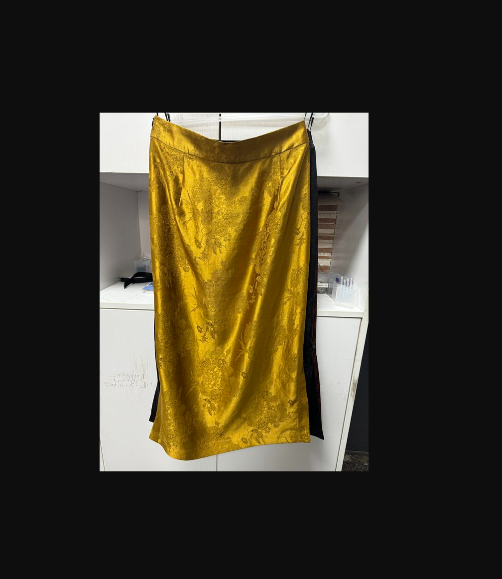 青娘子香云纱提花印花时尚气质夏季中式半身包臀裙---61161