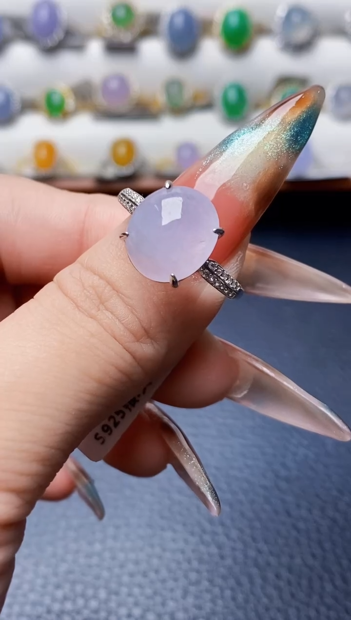 银S925镶嵌戒指翡翠6380