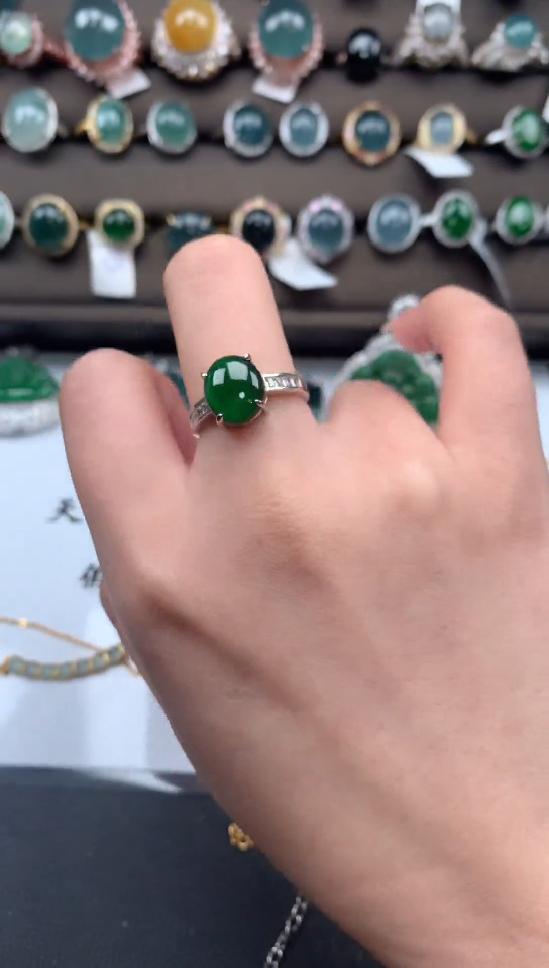【闪购商品】翡翠戒指银S925镶嵌52141