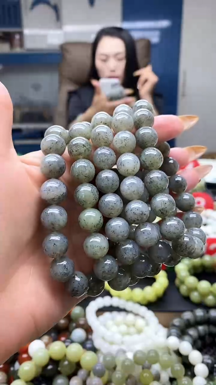 未镶嵌手串和田玉点墨青花12多样性发货拍一发一