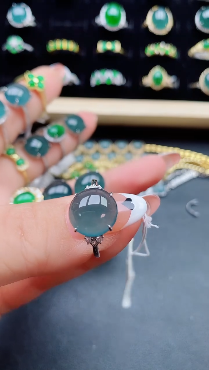 【闪购商品】翡翠银S925镶嵌戒指508050