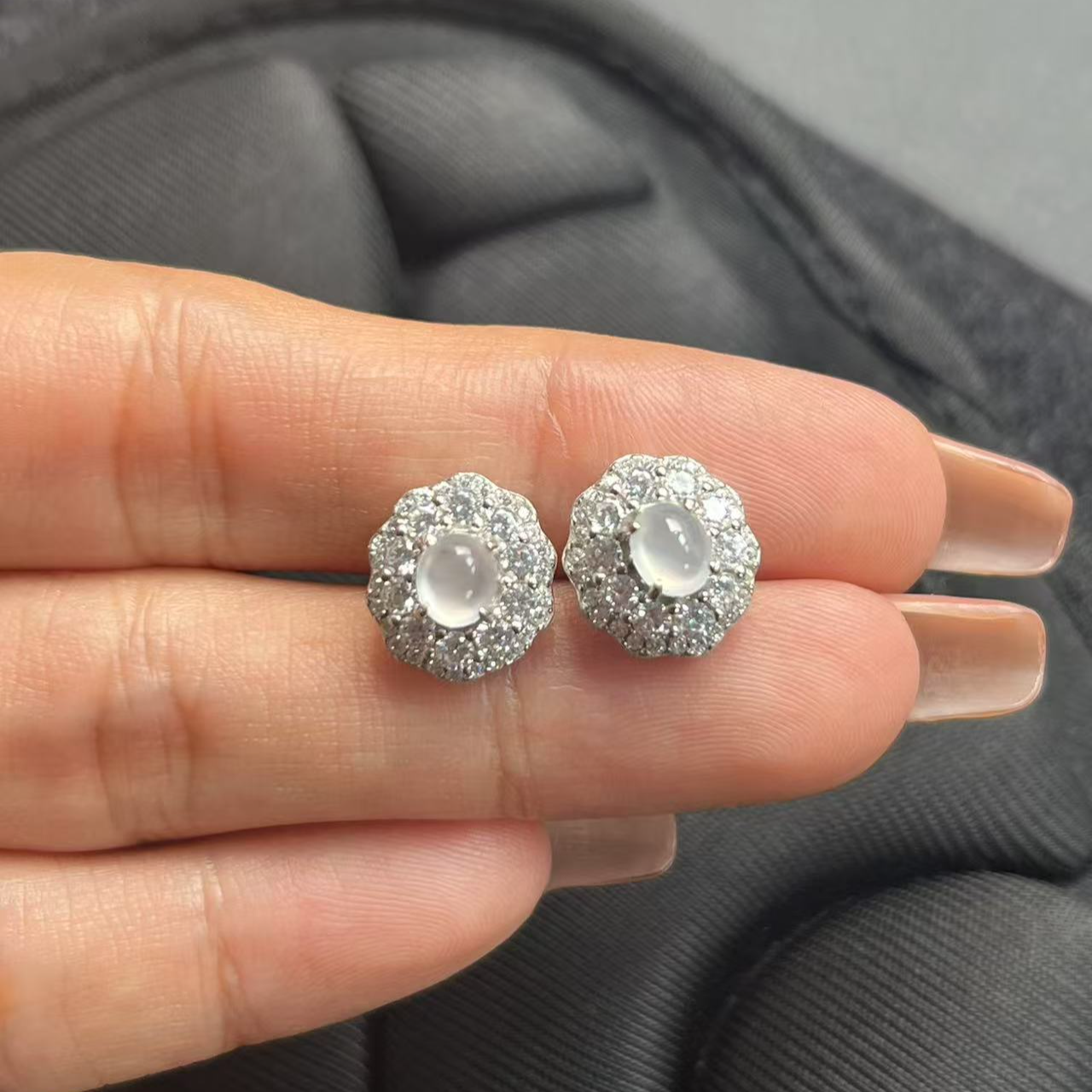 缅甸A货翡翠银镶