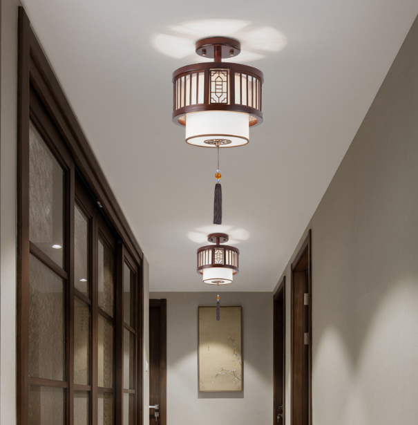 新中式过道走廊入户玄关中国风书房卧室餐厅吸中山走廊灯过道灯