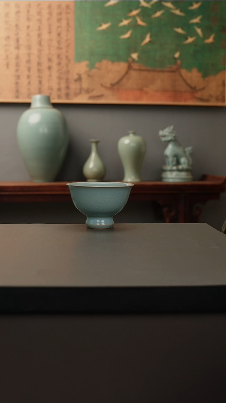 【闪购商品】杯仿古釉原矿  高足杯