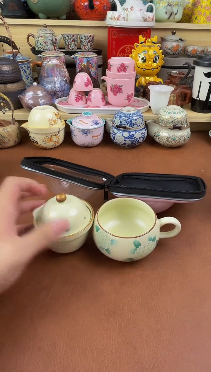 陶瓷茶具摆件旅行套组
