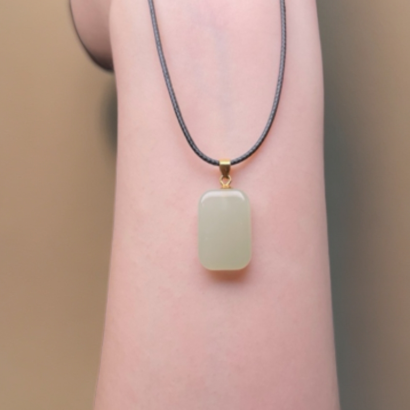 天然和田玉晴水（平安无事牌）（s925银镶嵌）