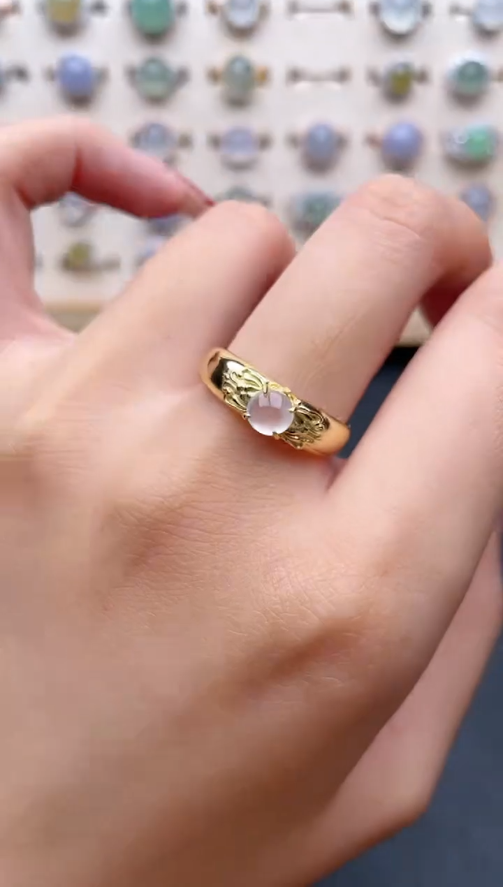 【闪购商品】翡翠戒指银S925镶嵌一物一证一礼盒