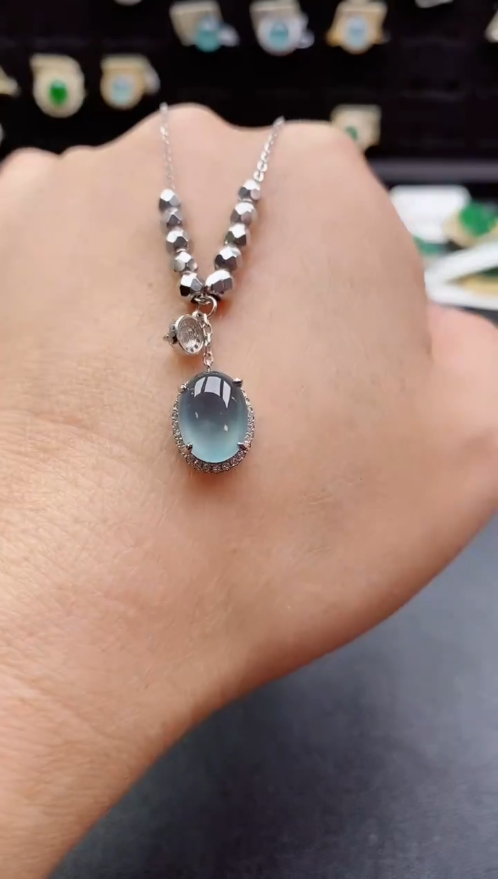 套链银S925镶嵌翡翠1