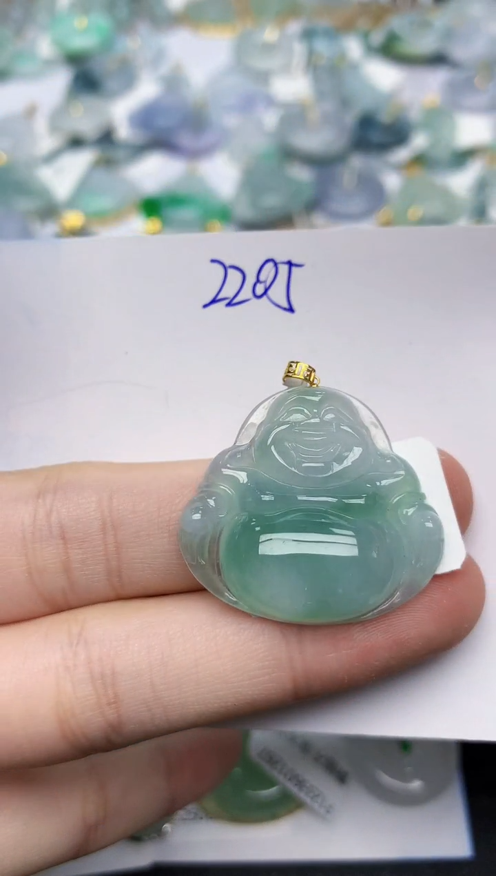 颈饰18K金镶嵌翡翠天然缅甸A货翡翠百元以上9元证书费自理