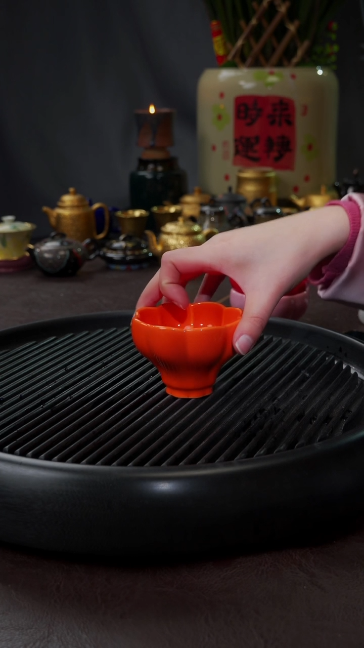 【闪购商品】杯【宜景窑爱马仕橙】大曼陀罗