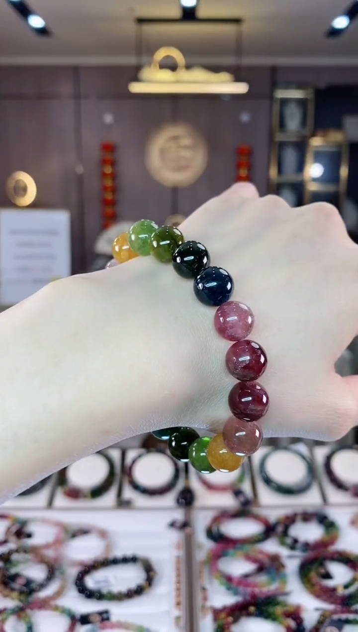 【闪购商品】碧玺单圈手串10mm+未镶嵌一物一证dan